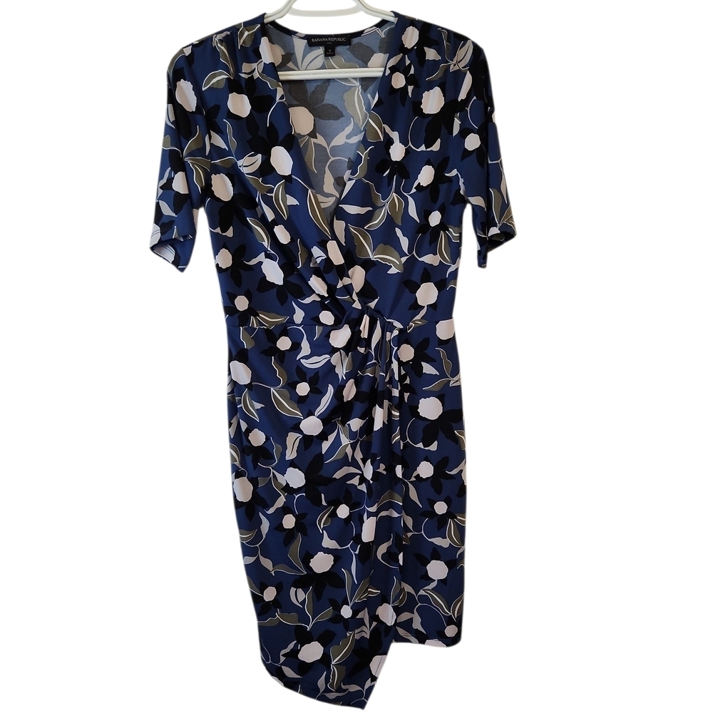 Banana Republic Navy Floral Midi Dress